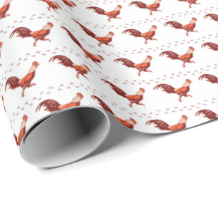 Regalo Papel de envolvimiento de gallo rojo