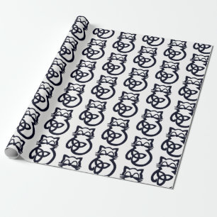 Regalo Papel de envolvimiento de gato celta de trinidad n