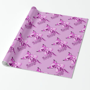 Regalo Papel de envolvimiento de gato de tigre rosado