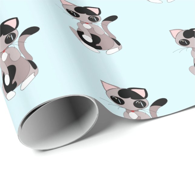 Regalo Papel de envolvimiento de gato pequeño (Esquina del rollo)
