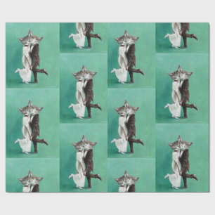 Regalo Papel de envolvimiento de gatos de baile vintage