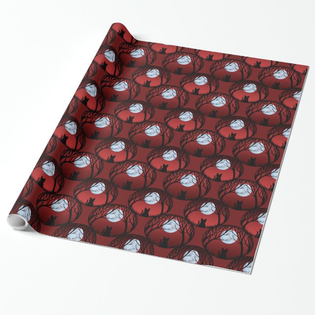 Regalo Papel de envolvimiento de gatos grasos Navidades d (Desenrollado)