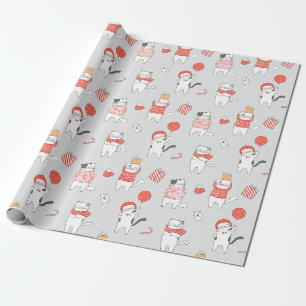 Regalo Papel de envolvimiento de gatos para navidades