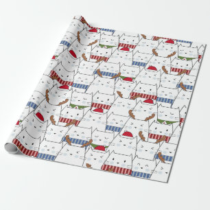 Regalo Papel de envolvimiento de gatos para navidades