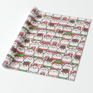 Regalo Papel de envolvimiento de gatos para navidades