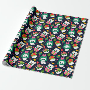 Regalo Papel de envolvimiento de gatos para navidades