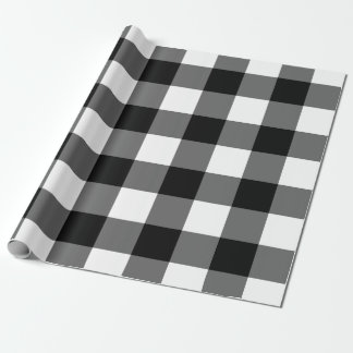 Regalo Papel de envolvimiento de gingham blanco y negro g