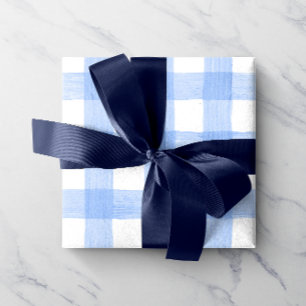 Regalo Papel de envolvimiento de Gingham de color azul cl