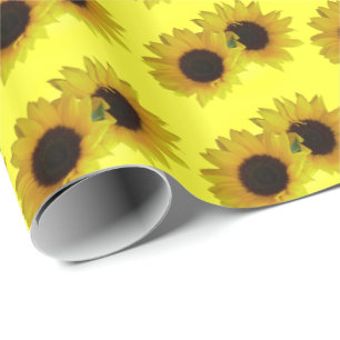 Regalo Papel de envolvimiento de girasol dorado Papel de 