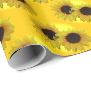 Regalo Papel de envolvimiento de girasol dorado Papel de 