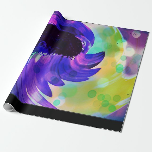 Regalo Papel de envolvimiento de girasol morado (Desenrollado)