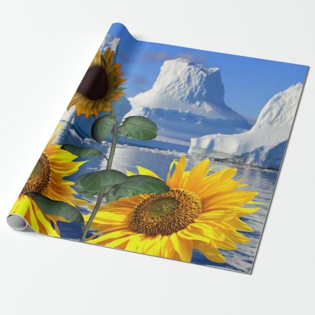 Regalo Papel de envolvimiento de glaciares de girasol (Desenrollado)