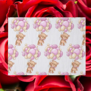 Regalo Papel de envolvimiento de globo de oso mate de chi