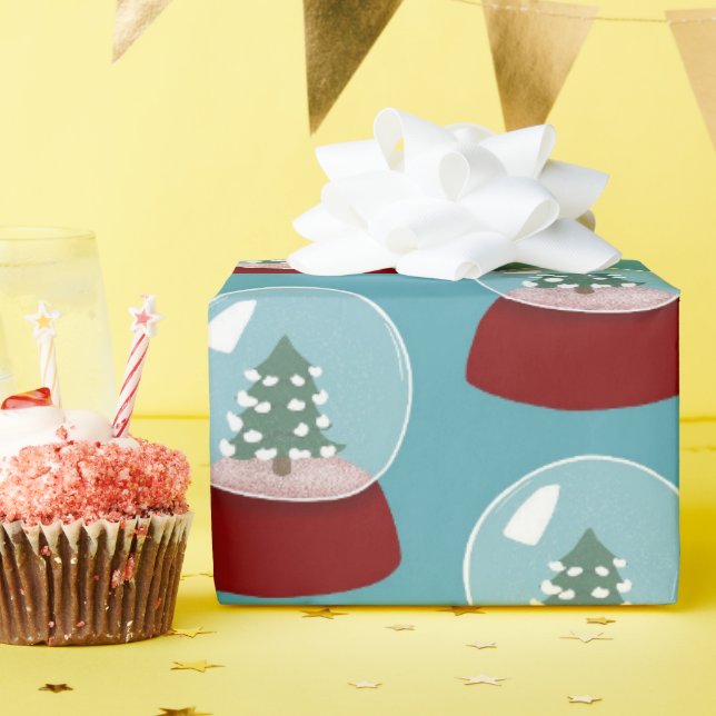 Regalo Papel de envolvimiento de glóbulos de nieve para n (Fiesta de cumpleaños )