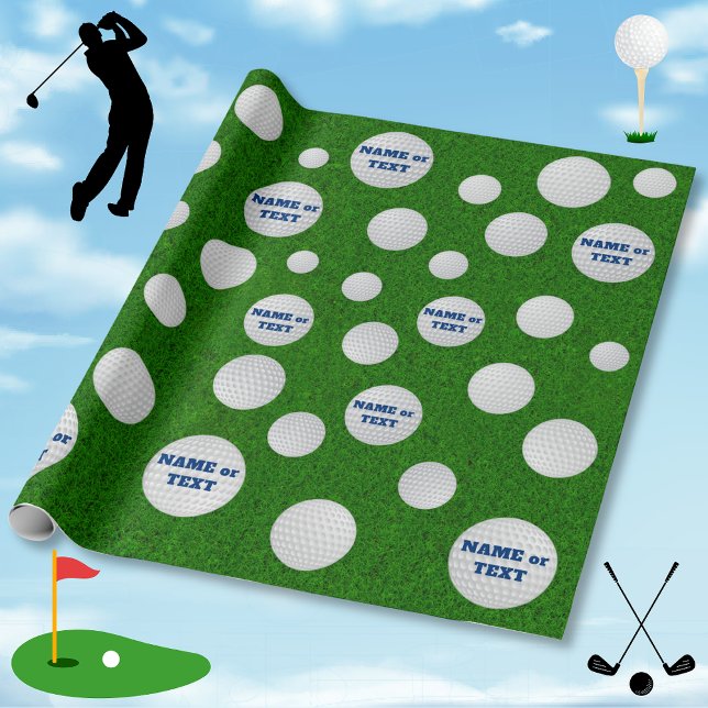 Regalo Papel de envolvimiento de golf personalizado para  (Personalized golf wrapping paper. Customizable, golf gift wrapping paper, golf gift wrap. Golf Party)