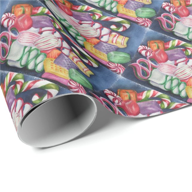 Regalo Papel de envolvimiento de golosinas para navidades (Esquina del rollo)