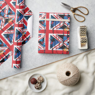 Regalo Papel de envolvimiento de grafitis de bandera brit