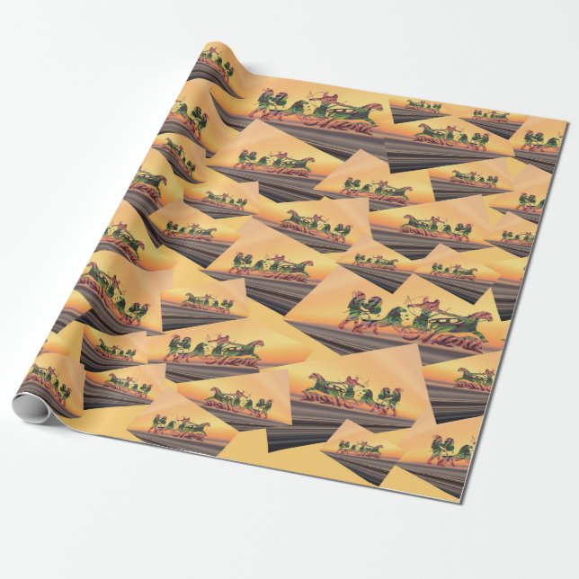 Regalo Papel de envolvimiento de guerreros asirios (Desenrollado)