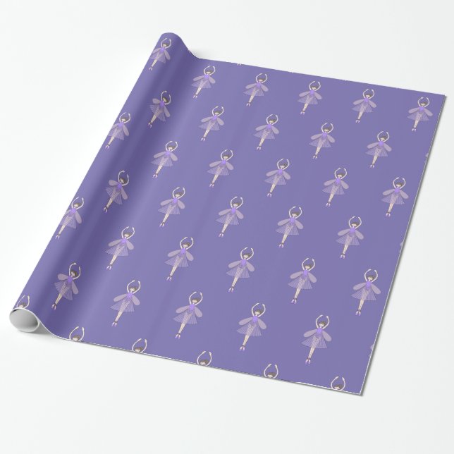 Regalo Papel de envolvimiento de hadas de ballet morado i (Desenrollado)