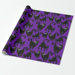 Regalo Papel de envolvimiento de Halloween para gato negr
