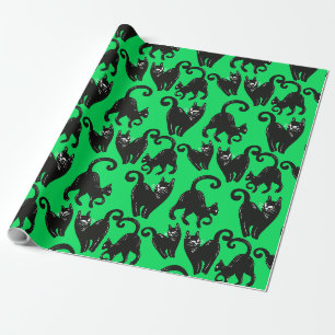 Regalo Papel de envolvimiento de Halloween verde para gat