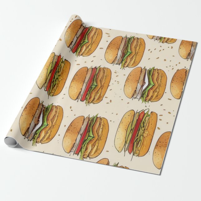 Regalo Papel de envolvimiento de hamburguesas (Desenrollado)
