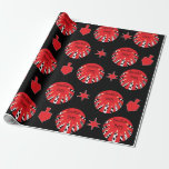 Regalo Papel de envolvimiento de Hanukkah "Rojo, Blanco,<br><div class="desc">"Hanukkah Happy/Red, White & Black". Presentamos nuestro nuevo "Hanukkah Feliz regalo con velas con motivos en blanco y negro y estrellas y sueños bailando en el fondo. Elija entre 4 estilos y 5 tamaños de papel envolvente. Disfruta y gracias por detenerse y ir de compras. Su negocio es muy apreciado....</div>