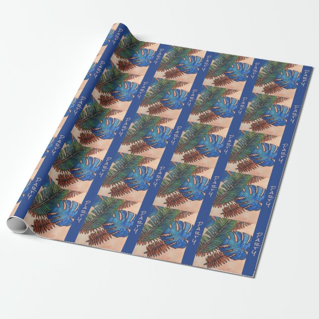Regalo Papel de envolvimiento de hojas tropicales (Desenrollado)