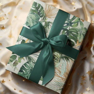 Regalo Papel de envolvimiento de hojas tropicales de colo