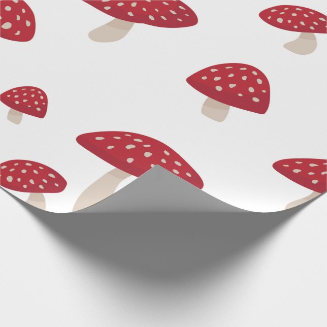 Regalo Papel de envolvimiento de hongos de setas rojas (Esquina)