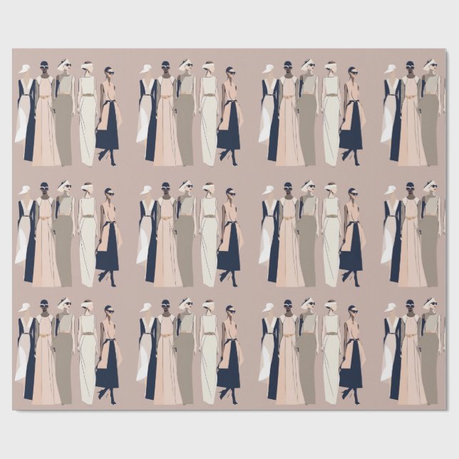 Regalo Papel de envolvimiento de Ilustracion de moda cont (Superficie plana)