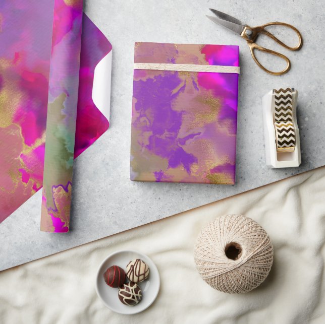 Regalo Papel de envolvimiento de impresión rosa, violeta, (Artesanía)