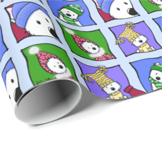 Regalo Papel de envolvimiento de kiniArt Winter Westies