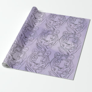 Regalo Papel de envolvimiento de la acuarela púrpura del 