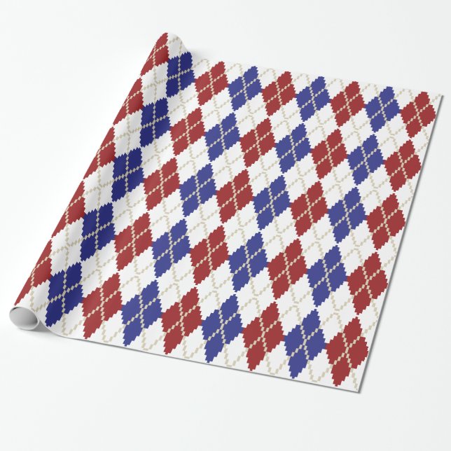 Regalo Papel de envolvimiento de la Americana Argyle (Desenrollado)