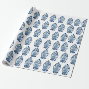 Regalo Papel de envolvimiento de la cervecería azul Ginge