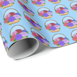 Regalo Papel de envolvimiento de la cesta de flores