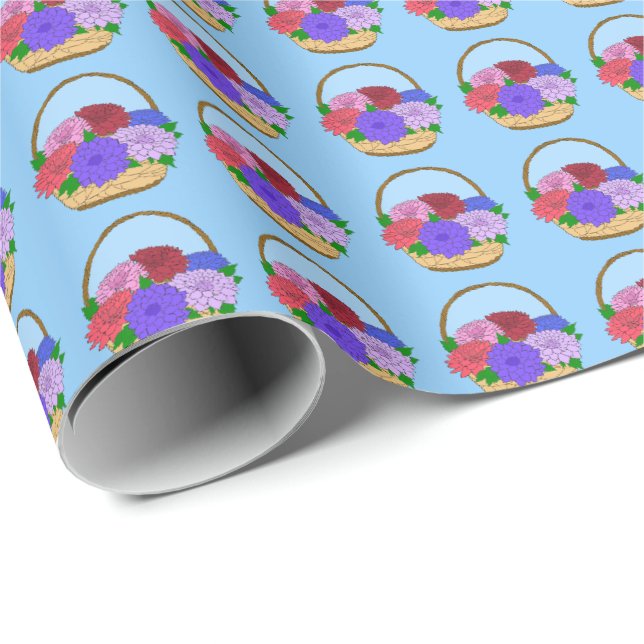 Regalo Papel de envolvimiento de la cesta de flores (Esquina del rollo)