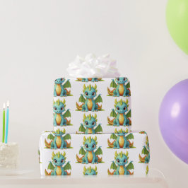 Regalo Papel de envolvimiento de la fantasía del bebé azu