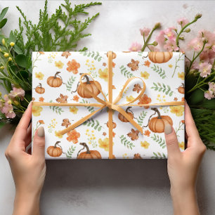 Regalo Papel de envolvimiento de la flor amarilla calabaz