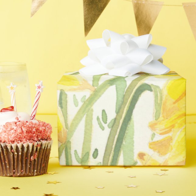 Regalo Papel de envolvimiento de la flor amarillo Daffodi (Fiesta de cumpleaños )