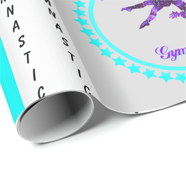 Regalo Papel de envolvimiento de la gimnasta navideña (Esquina del rollo)