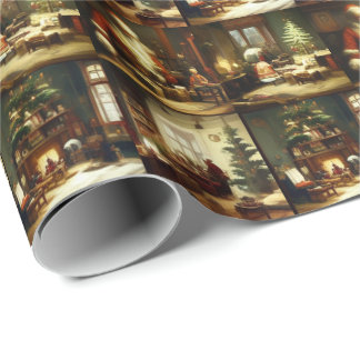 Regalo Papel de envolvimiento de la Navidad de época vict
