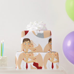 Regalo Papel de envolvimiento de la pareja de besos