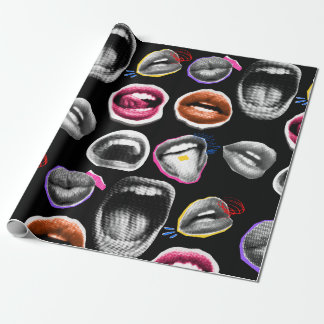 Regalo Papel de envolvimiento de labios expresivos