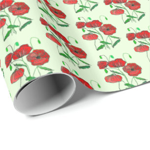 Regalo Papel de envolvimiento de lapiceros rojos