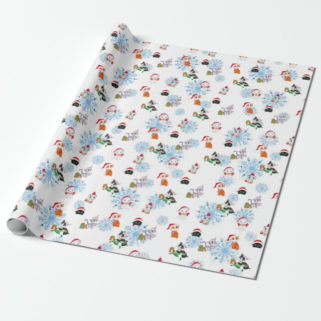 Regalo Papel de envolvimiento de las papas de Meowy (Desenrollado)
