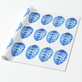 Regalo Papel de envolvimiento de las pineconas azules