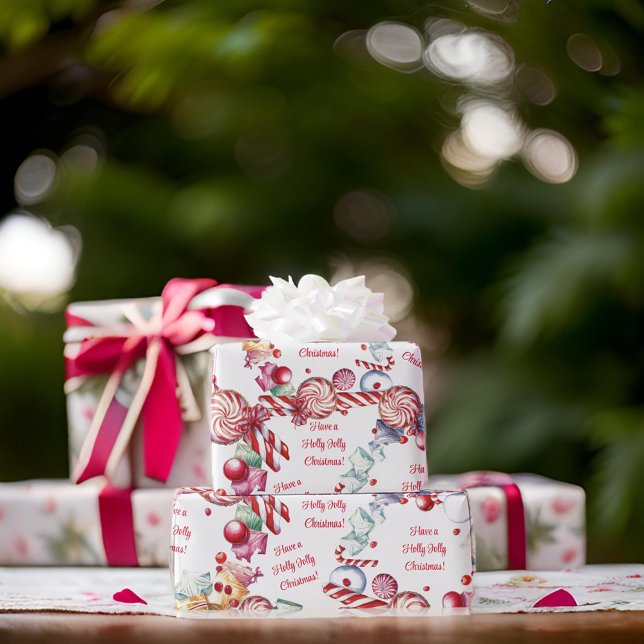 Regalo Papel de envolvimiento de latas de candy cane (Subido por el creador)