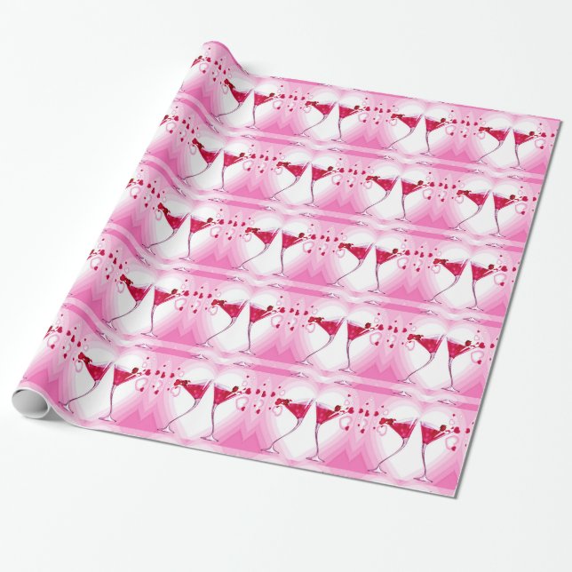 Regalo Papel de envolvimiento de lentes de cola rosada (Desenrollado)